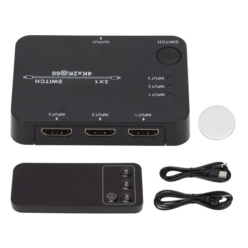 Διακόπτης HDMI 8K, 3 θύρες, είσοδος 1 έξοδος, εύρος ζώνης 48 Gbps, χειροκίνητη λειτουργία 1