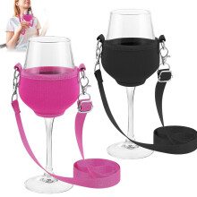 Pack of 2 Glass Holders for Hanging, for Wedding (Rose Red and Black)