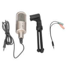 Microfone para transmissões ao vivo com padrão cardioide, ruído próprio ultrabaixo, ideal para estúdio e canto, com indicador de energia e som