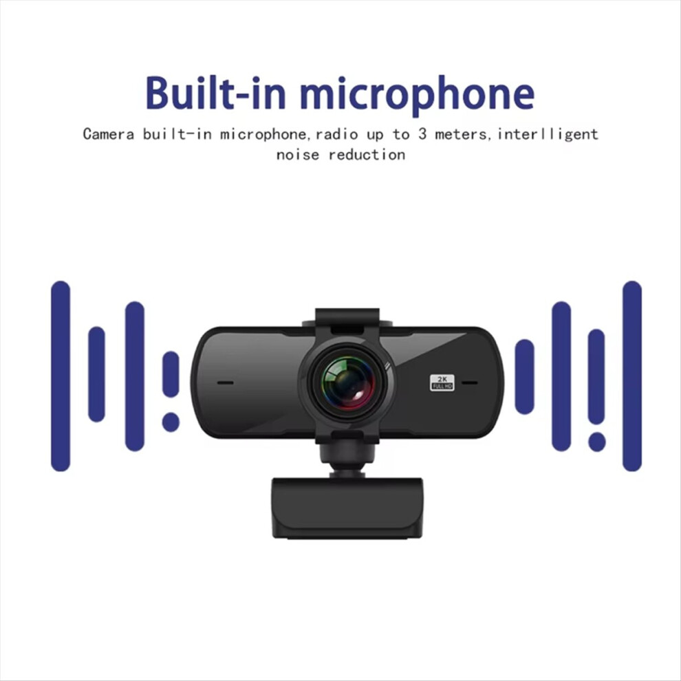 Webcam 4K USB Pour PC - Autofocus - Micro Double - Plug & Play - Pour Réunion, Télétravail, Streaming - 3
