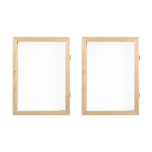 2Pcs Reusable Wood Mesh Paper Making Frame-A4 pine wood double
