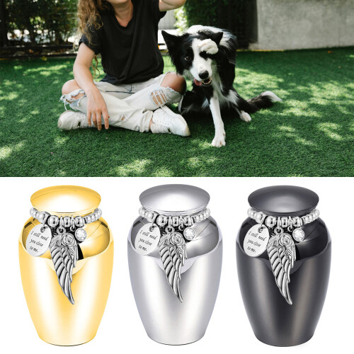 Aluminum Alloy Pet Ashes Holder Cremation Urn With-silver 2