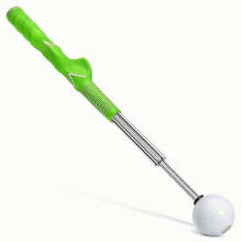 (Green) Retractable Golfs Swing Practice Assistant Stick Professional Golfs Swing Grip Trainers for Chipping Putting Training