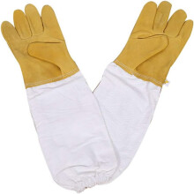 Flexible Beekeeping Gloves, Durable Goatskin Leather & Heavy Duty Canvas, Elastic Closure & Designed for Kids with Grip Tools for All-Around P