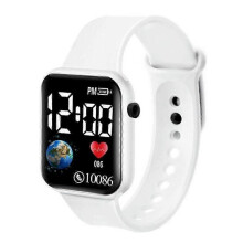 (white) Kids Digital Electronic Watch Children Boys Girls LED Watches Sports Waterproof New Arrival