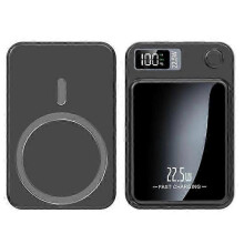 (Black) W-146 22.5W 10000mAh Power Bank Magnetic Wireless Charger Phone External Battery Pack