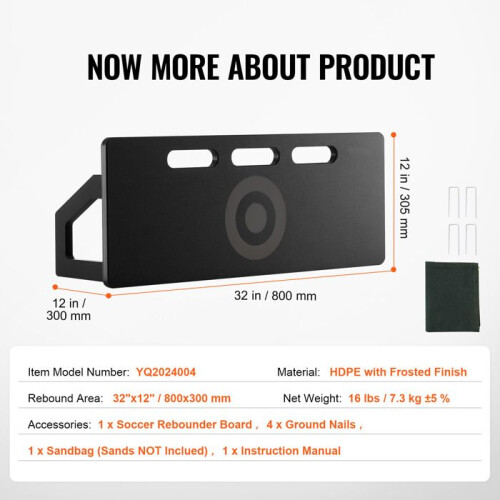 Planche de Rebond - DUOKU - 32"X12" - Portable - 2 Angles Réglables - HDPE Pliant 1