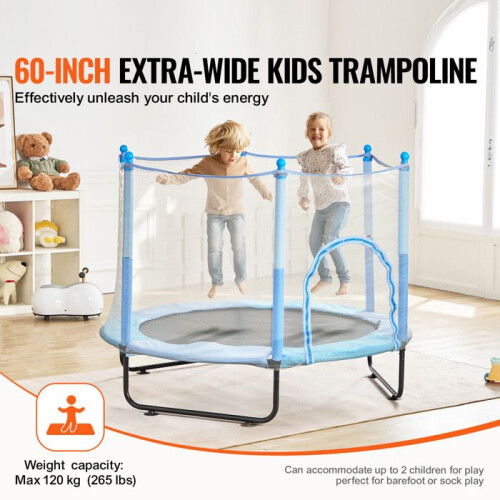 Trampolim - DUOKU - 60 polegadas - Mini Interno e Externo - Rede de Segurança - Cesta de Basquete 2
