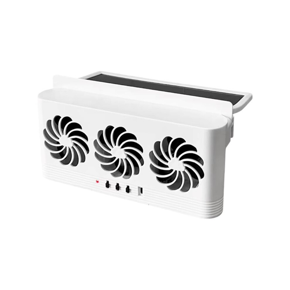 Solar Car Vent Fan For Alfa Romeo Mito 20082013, Usb Rechargeable, Dual Power Auto Cooling, Quiet White 9001264111519