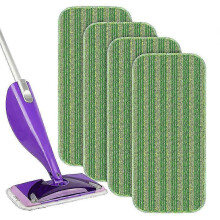 (four piece,green)Swiffer Sweeper Replacement Mop Pads, Reusable Swiffer Floor Mop Cloths Mop Cover 25-26