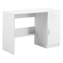Petit Bureau avec Tiroir-Duoku-pour Chambre à Coucher-Table D'étude Simple en Bois pour Dessiner-Lire et Ecrire-Blanc