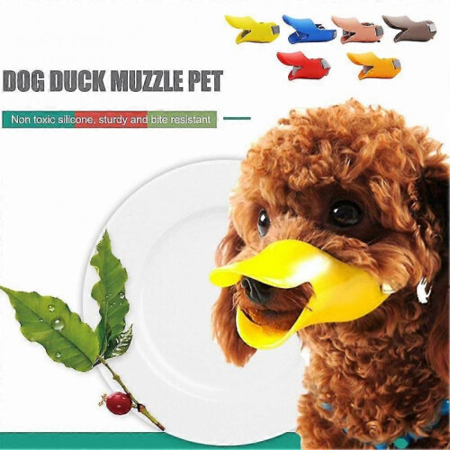 (Brown M) Anti-Bark Duck Muzzle For Small Dogs Adjustable Pet Safety Mouth Muzzles 2