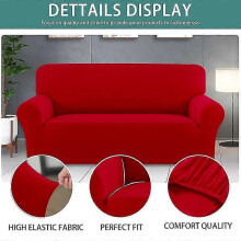 (2seat ( 145-185cm ),Coffee2)22 Solid Colors Funda Sofa Elastica 1 2 3 4 Seater Sofa Chaise Cover Lounge 25-26