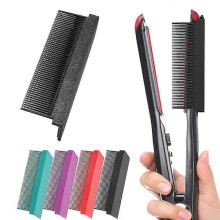 (Black) Flat Iron Comb Attachment, Straightening Comb For Hair, Hair Straightener Comb That Attaches To Flat Iron, Salon Hair Styling Tool