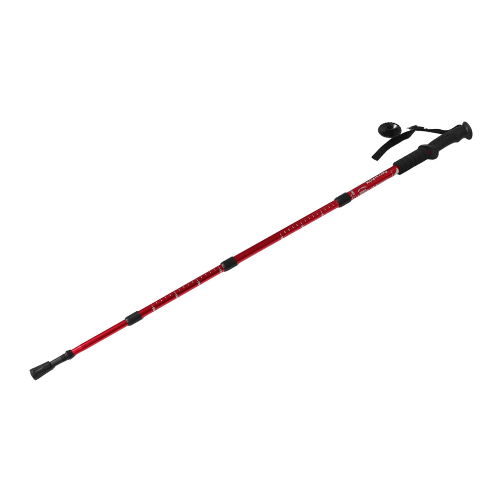 Red Hiking Stick Adjustable Pole Walking Sticks For Seniors Mountaineering Stick Rubber