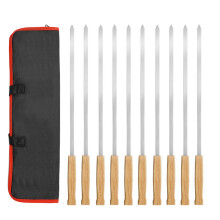 8Pcs Stainless Steels Wide Flat Skewers 17inch Long Flat BBQ