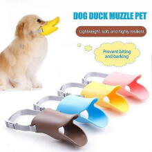 (Brown L) Anti-Bark Duck Muzzle For Small Dogs Adjustable Pet Safety Mouth Muzzles