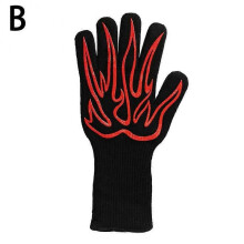 (B) Log Burner Fire Heat Proof Resistant Glove Wood Coal Stove Fireplace Pit Ne