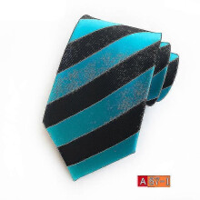 (A067-1) Men's Neckties Business Executive Neckties Polyester Silk Jacquard Large Stripe Neckties For Men