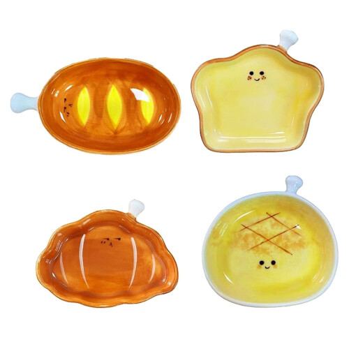 Hand Painted Ceramic Dessert Plate Creative Croissants- Haas 1
