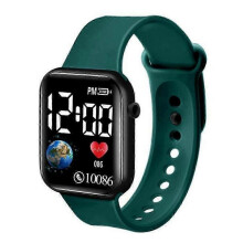 (green) Kids Digital Electronic Watch Children Boys Girls LED Watches Sports Waterproof New Arrival
