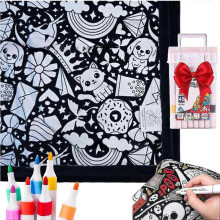 (B)DIY Coloring Blanket, Color Your Own Blanket, Fuzzy Velvet Washable Blankets You Can Color, Color Blankets with 24 Colors Marker Pens 25-26