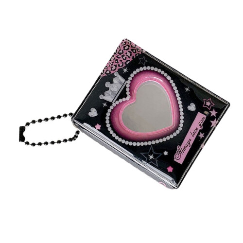 Miniature IDs Card Display Book PVC Materials-Pink black