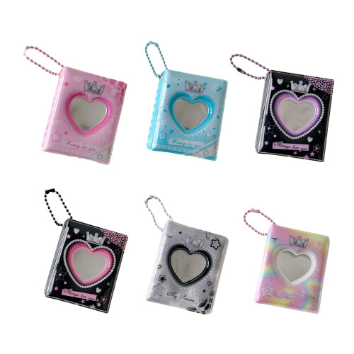 Miniature IDs Card Display Book PVC Materials-Pink black 1