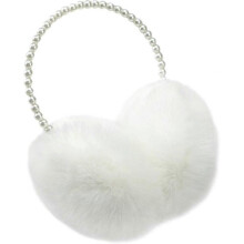 (White) Women's Soft Plush Earmuffs With Pearl Headband Outdoor Warm Earmuffs (white) (d-583-a)