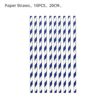 (straws-10pcs) Birthday Party Supplies Disposable Paper Plate Banner Balloon Background For Kids Birthday Party Decor Baby Shower