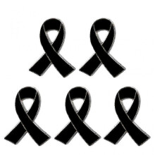 (Black) Set Of 5 Ribbon Brooch Pin Beautiful Design Ribbon Enamel Pin Alloy Material
