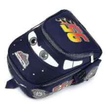 (Deep Blue)Lightning Mcqueen The Cars Print Kids Boys Cartoon Backpacks School Bag 25-26