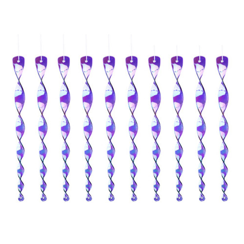 10PCS Reflective Wind Spirals Bird Deterrents Tool For-Purple