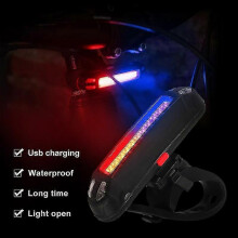 (Red Blue) 120 Lumen Bicycle Rear Light Usb Rechargeable Waterproof Mtb Bike Taillight Ciclismo