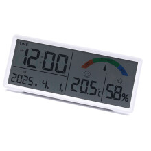 Large Screen LCD Display Digital Alarm Clock Indoor-White