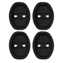 (4pcs, Black) Silicone Door Lock Buckle Protector for Car Scratch-resistance Cushion Pad for Automobile
