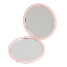 Compact Folding Cosmetic Mirror With Double Side Glass-Pink