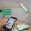 (blue) Led Desk Lamp Dimmable Touch Foldable Table Lamp Bedside Reading Eye Protection Night Light 5V USB Chargeable 5