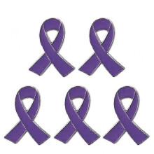(Purple) Set Of 5 Ribbon Brooch Pin Beautiful Design Ribbon Enamel Pin Alloy Material
