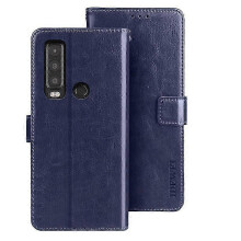 (Dark Blue)IDEWEI For Cat S75 5G Crazy Horse Leather Flip Case Phone Wallet Cover 25-26