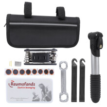 Kit de réparation de pneus de vélo, pompe à vélo en acier inoxydable pour réparations d'urgence, outil multifonction pour tous vos besoins