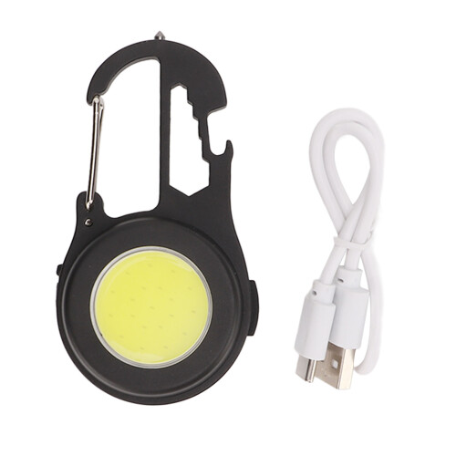 Waterproof & Shockproof Portable COB Work Light, Multifunctional Rechargeable Flashlight With Magnetic Base, Foldable Bracket & Keychain Connection Fo 1