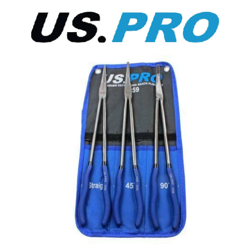 us pro US PRO Tools 3pc Extra Long Nose Pliers Set 400mm Straight Bent Angled 2259 1