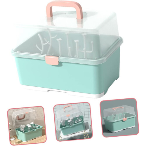 Nursing Bottle Container Lid Storage Box For Bottles Kitchen Draining Box Feeding Drying Case 1