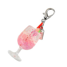 (Pink) Elegant Charm Small Tumbler Keychain Pendant with Fruit Bag Charm Fashion Statement Pieces for Fashionable Women Yellowzz44