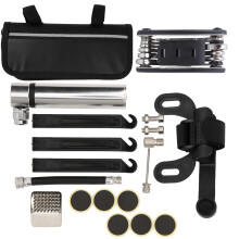 Bicycle Tube Repair, Emergency Repair Toolkit, High-Strength 16-in-1 Multitool with Maximum Pressure 120PSI, Easy To Attach Patches for Instant Tire F