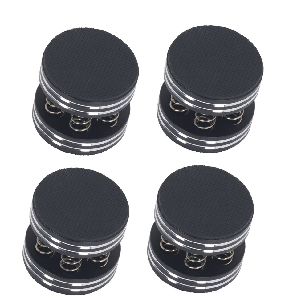 Hifi Speaker Spikes Isolation Stand Feet For Audio Equipment, Solid Aluminum Alloy And Non Slip Rubber Vibration Reduction Pads With Spring Isolation 9416038825873
