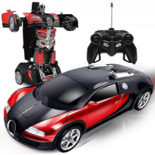 (Red)Remote Control Transform Car Robot Toy 25-26