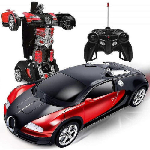 (Red)Remote Control Transform Car Robot Toy 25-26