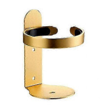 (golden) Wall Mount Toothbrush Cup Holder No Drill Modern Aluminum Alloy Strong Load Bearing Bathroom Shower Gel Shampoo Organizer Rack
